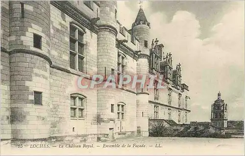 Ansichtskarte AK Loches Le Chateau Royal Ensemble de la Facade