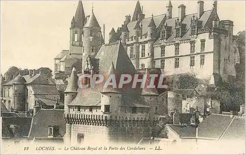 Cartes postales Loches Le Chateau Royal et la Porte des Cordeliers