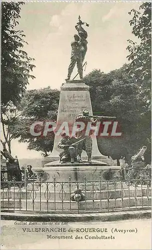 Cartes postales Villefranche de Rouergue Aveyron Monument des Combattants Militaria