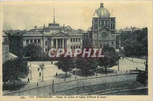 Cartes postales Strasbourg Palais de Justice et Eglise St Pierre Le Jeune