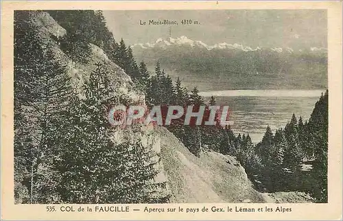 Cartes postales Col de la Faucille Apercu sur le Pays de Gex Le leman et les Alpes