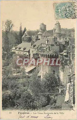 Ansichtskarte AK Fougeres Les vieux remparts de la ville