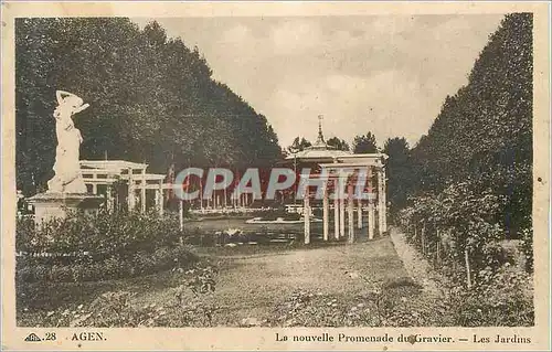 Cartes postales Agen La nouvelle Promenade du Gravier Les Jardins