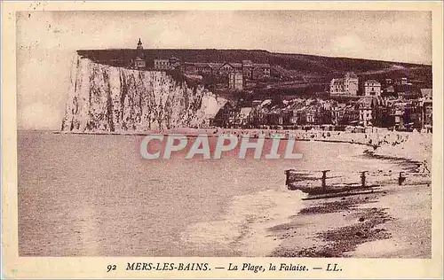 Cartes postales Mers les Bains La Plage La Falaise