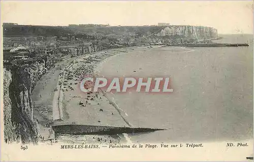 Cartes postales Mers les Bains Panorama de la Plage Vue sur Le Treport