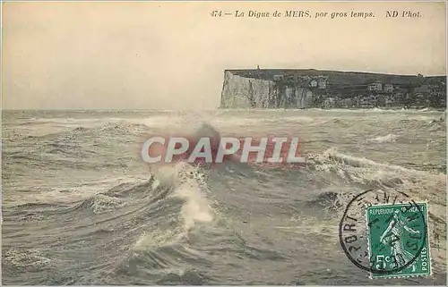 Cartes postales La Digue de Mers par gros Temps