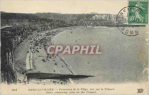 Ansichtskarte AK Mers les Bains Panorama de la Plage vue sur le Treport