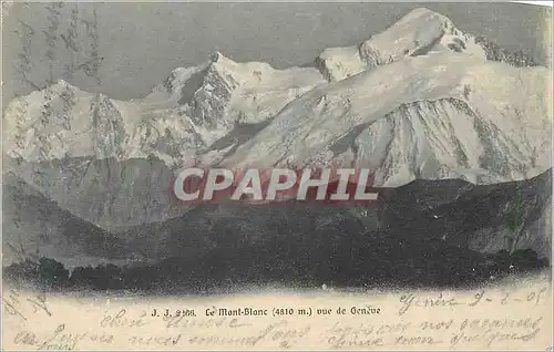 Cartes postales Le Mont Blanc vue de Geneve