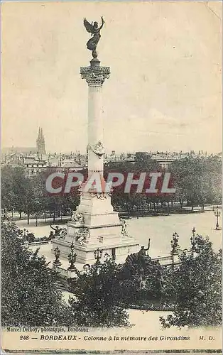 Ansichtskarte AK Bordeaux Colonne a la memoire des Girondins