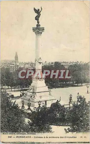 Cartes postales Bordeaux Colonne a la memoire des Girondins