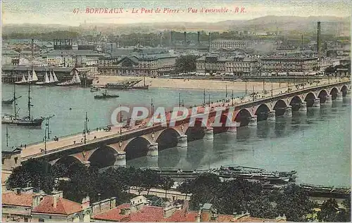 Cartes postales Bordeaux Le Pont de Pierre Vue d ensemble