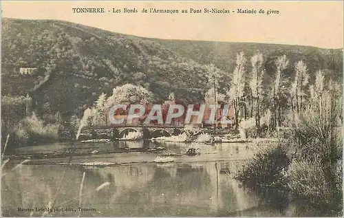 Cartes postales Tonnerre Les Bords de l Armancon au Pont St Nicolas Matinee de givre