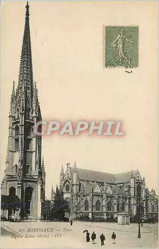 Cartes postales Bordeaux Tour Eglise Saint Michel