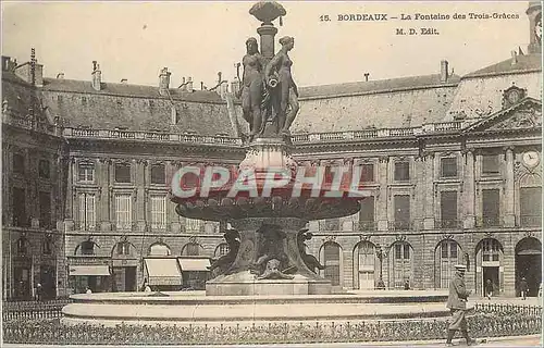 Ansichtskarte AK Bordeaux La Fontaine des Trois Graces