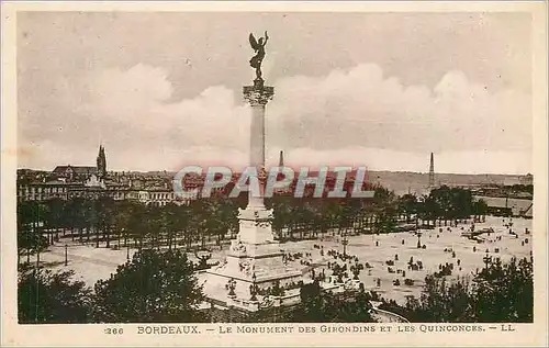 Ansichtskarte AK Bordeaux Le Monument des Girondins et les Quinconces