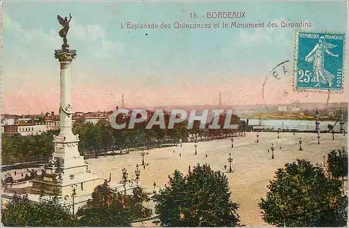 Ansichtskarte AK Bordeaux L Esplanade des Quinconces et le Monument des Girondins