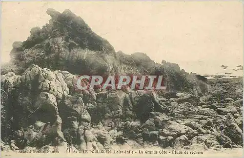 Cartes postales Le Pouliguen Loire Inf La Grande Cote Etude de rochers