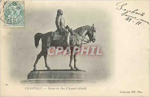 Cartes postales Chantilly Statue du Duc d Animale detail (carte 1900)