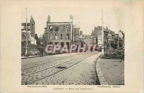 Ansichtskarte AK Amiens Rue de Beauvais Militaria