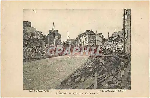 Cartes postales Amiens Rue de Beauvais Militaria