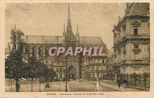 Cartes postales Amiens Cathedrale Porche de la Vierge Doree