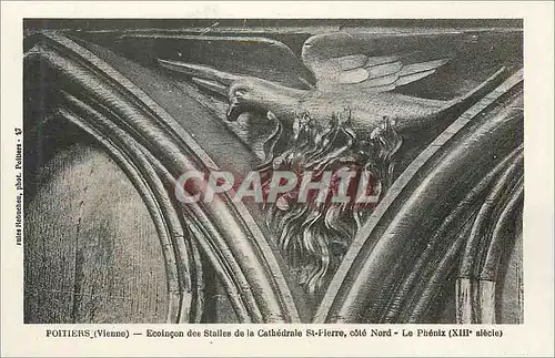 Cartes postales Poitiers Vienne Ecoincon des Stalles de la Cathedrale St Pierre cote Nord Le Phenix
