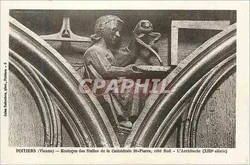 Cartes postales Poitiers Vienne Ecoincon des Stalles de la Cathedrale St Pierre cote Sud L Architecte
