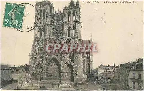 Cartes postales Amiens Facade de la Cathedrale