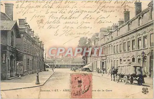 Cartes postales Somme Abbeville Rue de la gare