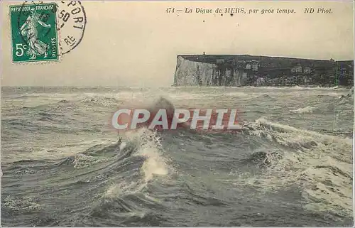 Cartes postales La Digue de Mers par gros temps