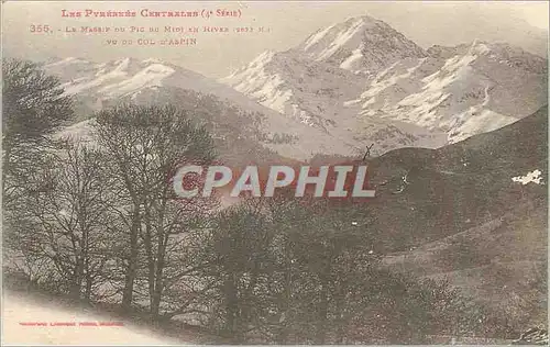 Ansichtskarte AK Les Pyrenees Centrales Le Massif du Pic du Midi en hiver vu du Col d Aspin