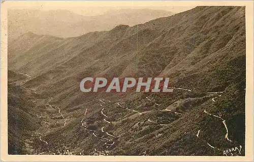Cartes postales Montaigoual Les lacets de la route de Valleraugue au Mont Aigoual