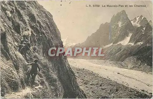 Cartes postales Le Mauvais Pasa et les Charmoz Alpinisme