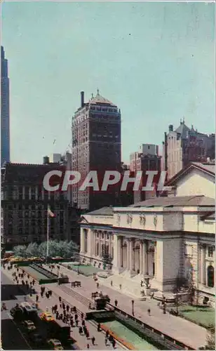 Moderne Karte New York Public Library located on fifth avenue