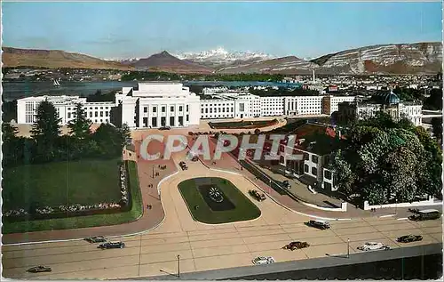 Moderne Karte Geneve Le Palais des Nations vue sur la ville et le Mont Blanc