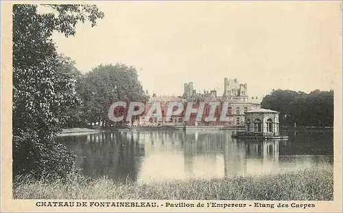 Ansichtskarte AK Chateau de Fontainebleau Pavillon de l Empereur Etang des Carpes