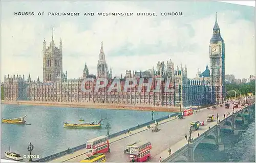 Cartes postales Houses of Parliament and Westminster Bridge London