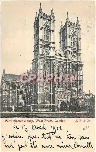 Cartes postales London westminster abbey west front