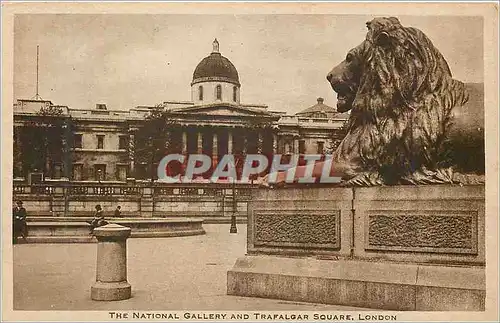 Ansichtskarte AK London the national gallery and trafalgar square Lion