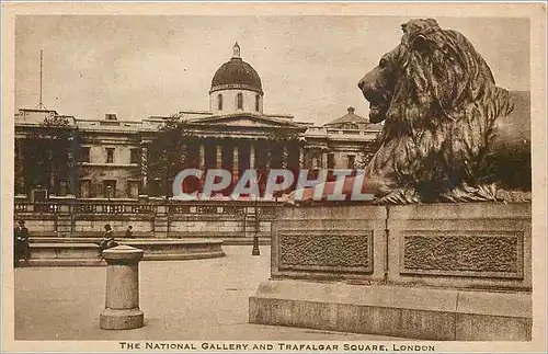 Cartes postales London the national gallery and trafalgar square Lion