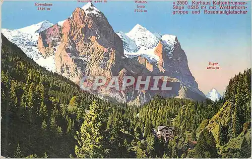 Cartes postales 2550 kurhaus kattenbrunnen sage (1215 m) mit wetterhirn gruppe und rosenlauigletscher
