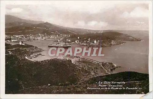 Cartes postales La cote vermeille port vendres panorama vu de la route de la corniche
