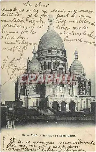 Cartes postales Paris basilique du sacre coeur