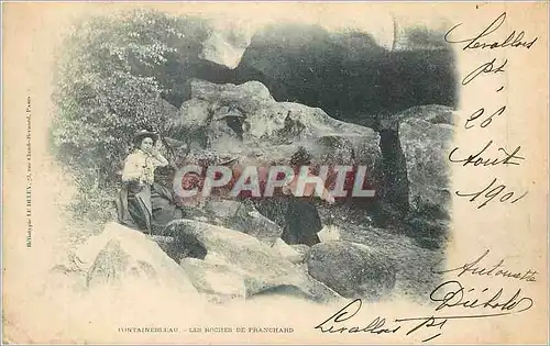 Ansichtskarte AK Fontainebleau les rochers (carte 1900)