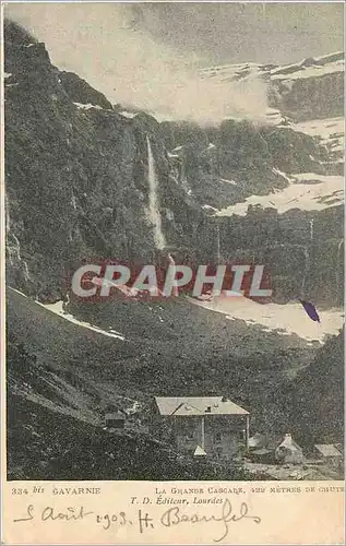 Ansichtskarte AK Gavarnie la grande cascade 133 m de chute