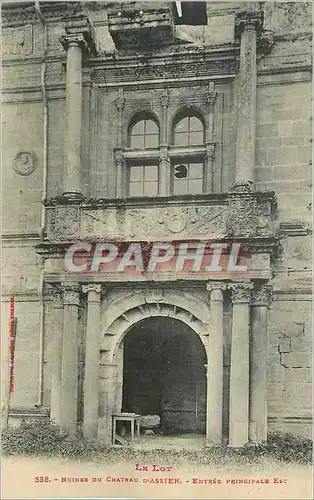Cartes postales Le Lot ruines du chateau d'assier entree principale est