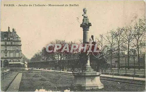 Cartes postales Paris jardins de l'infante monument de raffet