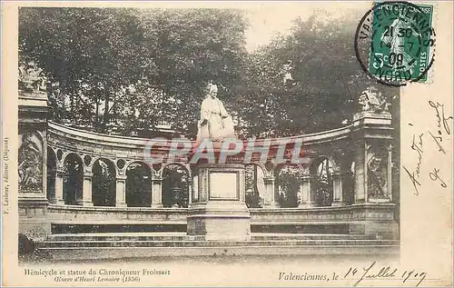 Cartes postales Valenciennes hemicycle et statue du chroniqueur froissart  (carte 1900�