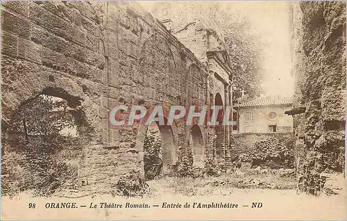 Cartes postales Orange le theatre romain entree de l'amphitheatre