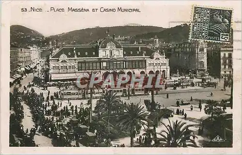 Cartes postales Nice place massena et casino municipal